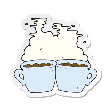 etiket bir çizgi film eski kahve Kupası