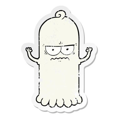 bir çizgi film hayaletin sıkıntılı etiket