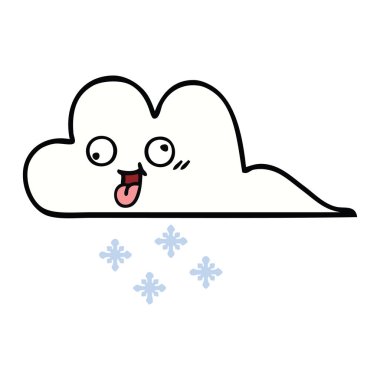 sevimli çizgi kar bulut
