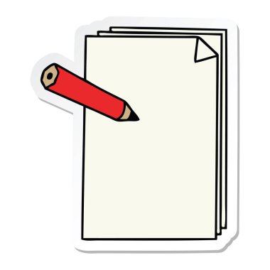 ilginç bir el etiket çizilmiş karikatür kağıt ve kalem