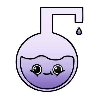 bilimsel bir deney degrade gölgeli karikatür 