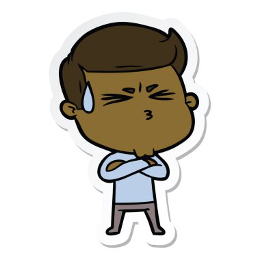 etiket terleme bir çizgi film adamın