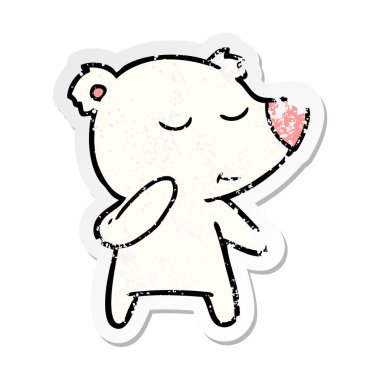 bir çizgi film kutup ayısı dikkate alınarak sıkıntılı etiket