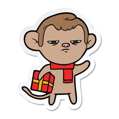 etiket bir karikatür maymun