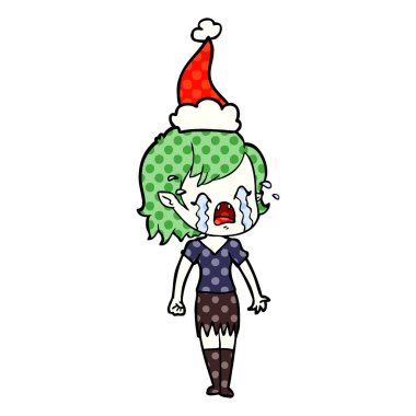 s giyen ağlayan bir vampir kız çizgi roman tarzı gösteren resim