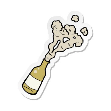 bir çizgi film su şişe etiket