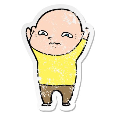 bir çizgi film gergin adam sıkıntılı etiket