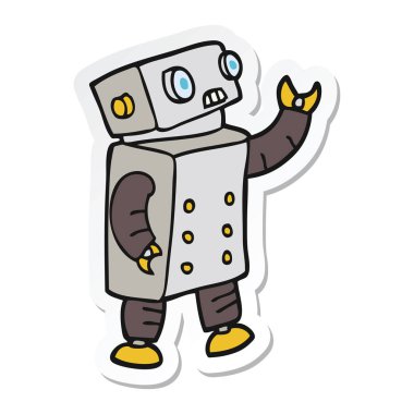 bir çizgi film robot Sticker