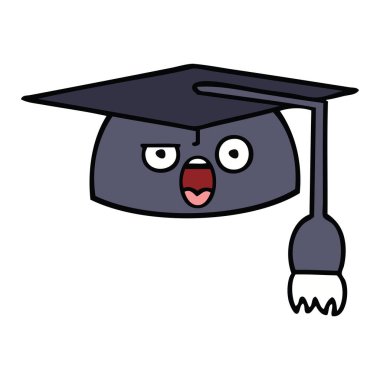 sevimli çizgi mezuniyet şapka