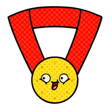 çizgi roman tarzı karikatür altın madalya