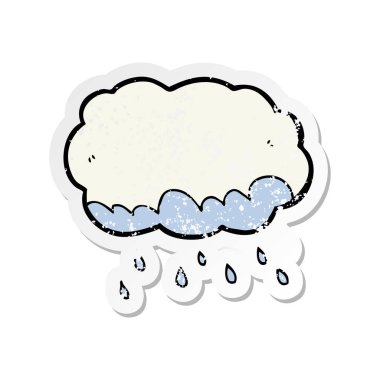 bir çizgi film yağmur bulutu sıkıntılı etiket