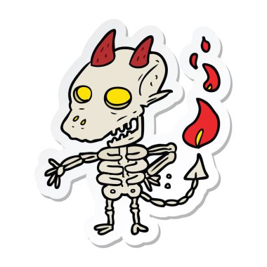 etiket bir karikatür ürkünç iblis