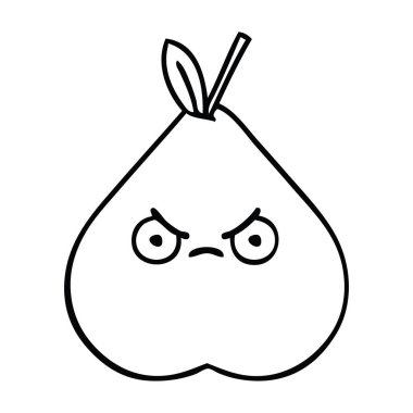 kızgın bir armut çizim karikatür