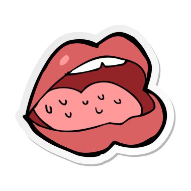 etiket bir karikatür açık ağız