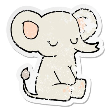 bir çizgi film fil sıkıntılı etiket