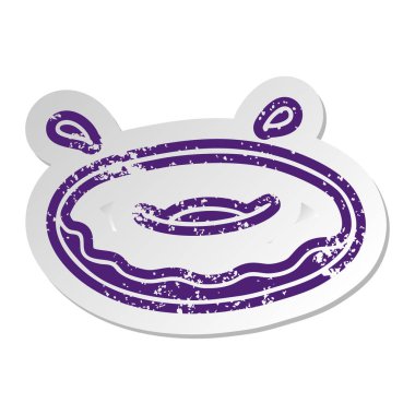 bir buzlu yüzük donut sıkıntılı eski çizgi film etiketi