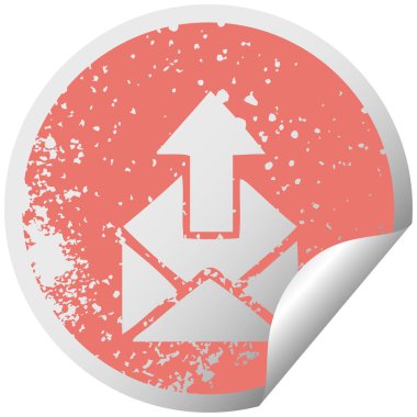 bir e-posta işareti sıkıntılı dairesel peeling etiket sembolü