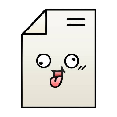 bir yaprak kağıda degrade gölgeli karikatür 