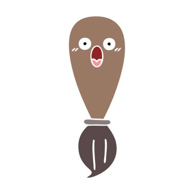 düz renk retro karikatür boya fırçası