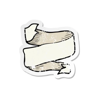 bir çizgi film dövme kaydırma Banner Retro sıkıntılı etiket