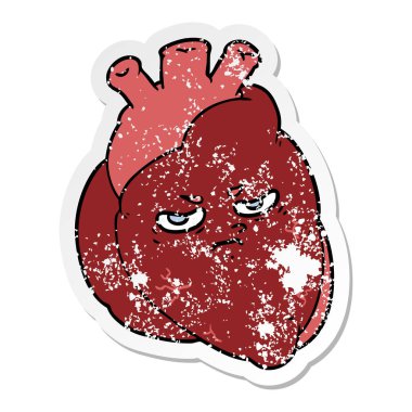 bir çizgi film kalp sıkıntılı etiket