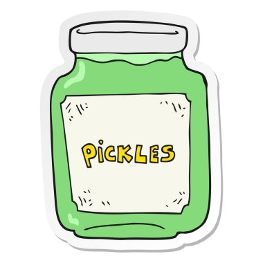 etiket, bir çizgi film turşu kavanozu