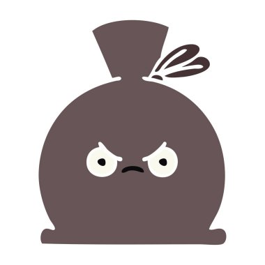 düz renk retro karikatür çuval