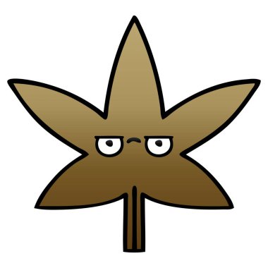 Degrade gölgeli karikatür sonbahar yaprak