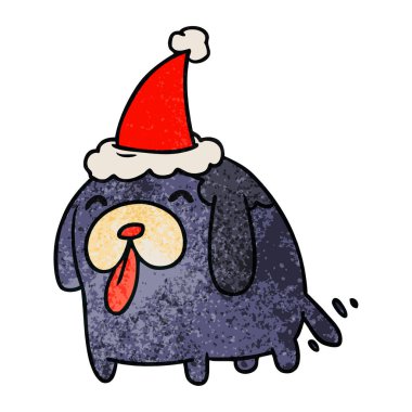 el kawaii köpek Noel dokulu çizgi film çekilmiş