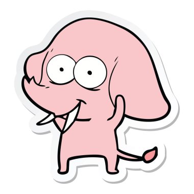 etiket mutlu çizgi fil