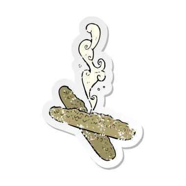 bir çizgi film taze pişmiş ekmek Retro sıkıntılı Sticker