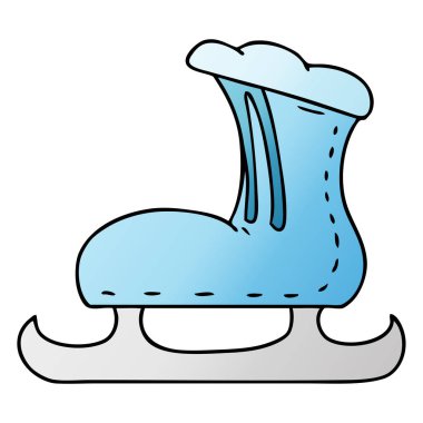 Degrade çizgi film doodle bir buz pateni çizme-in