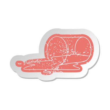 dökülen bir cam sıkıntılı eski çizgi film etiketi