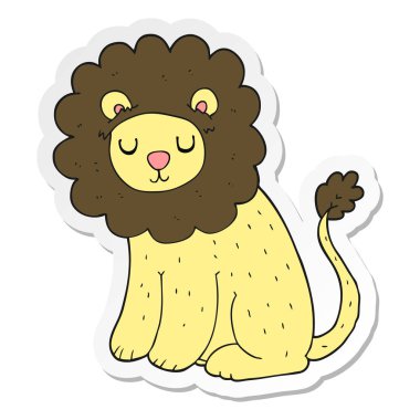 etiket çizgi film sevimli aslan