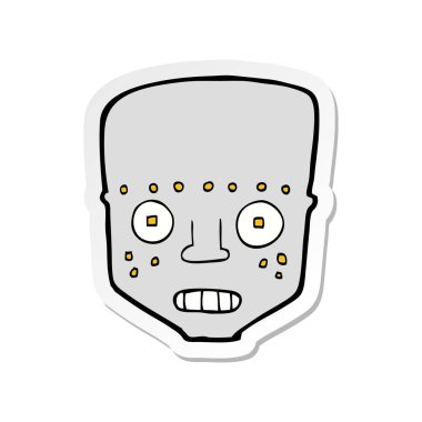Etiket cartoon robot baş