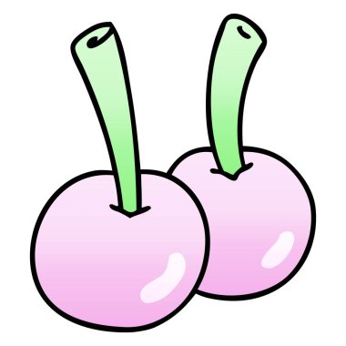 ilginç degrade gölgeli karikatür kiraz