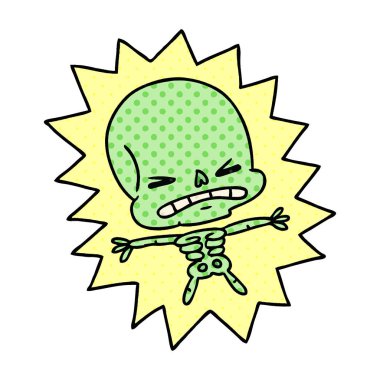 korkunç bir iskeletin çizgi film 