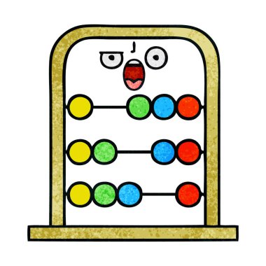 Retro grunge doku karikatür bir abaküs