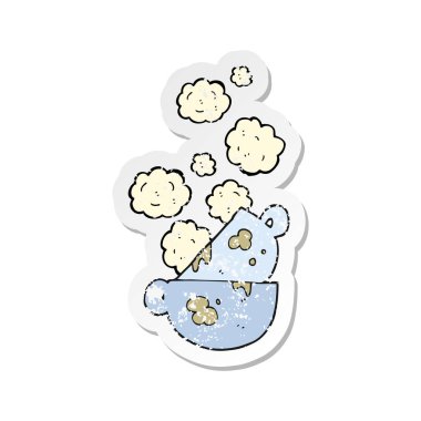 çizgi film yığın kirli Kahve kupaları Retro sıkıntılı etiket