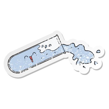 bir çizgi film tüp dökülmesini sıkıntılı etiket