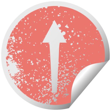 sıkıntılı dairesel peeling etiket ilginç sembolü ok