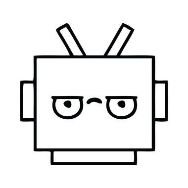 çizgi çizme çizgi film robot baş