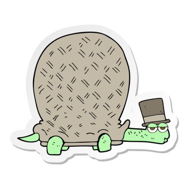 bir çizgi film kaplumbağa etiket