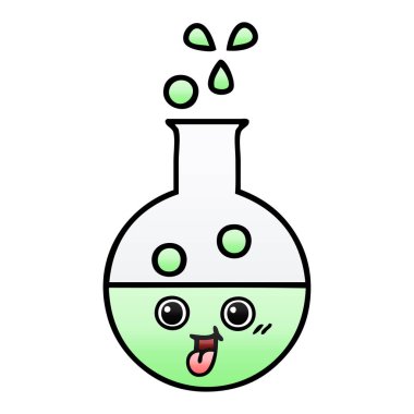 bir test tüpünde degrade gölgeli karikatür