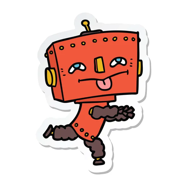 Etiqueta Robô Desenho Animado — Vetor de Stock