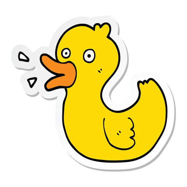 Etiket Karikatür Quacking Ördek — Stok Vektör