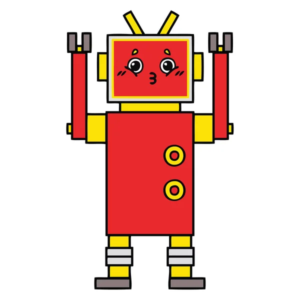 Roztomilý Kreslený Robota — Stockový vektor