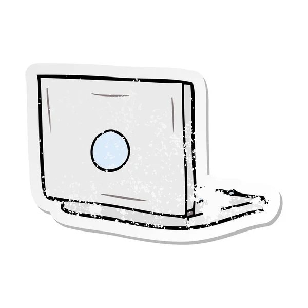 Trudnej Sytuacji Naklejki Cartoon Komputera Typu Laptop — Wektor stockowy