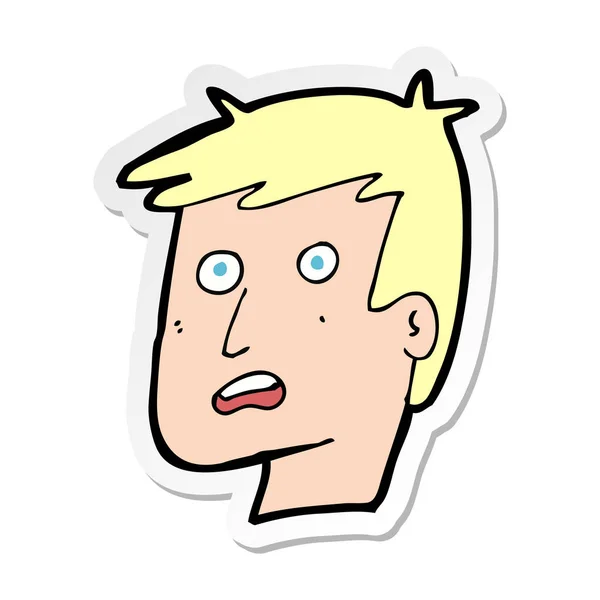 Sticker van een cartoon ongelukkig gezicht — Stockvector