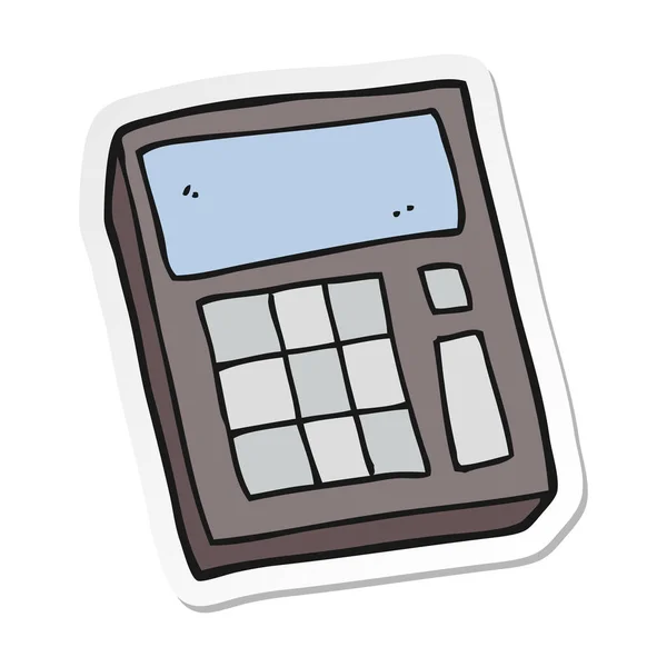 Sticker of a cartoon calculator — Stock Vector